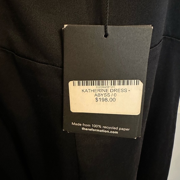 NWTS reformation Katherine dress in abyss size 0 - Picture 3 of 5